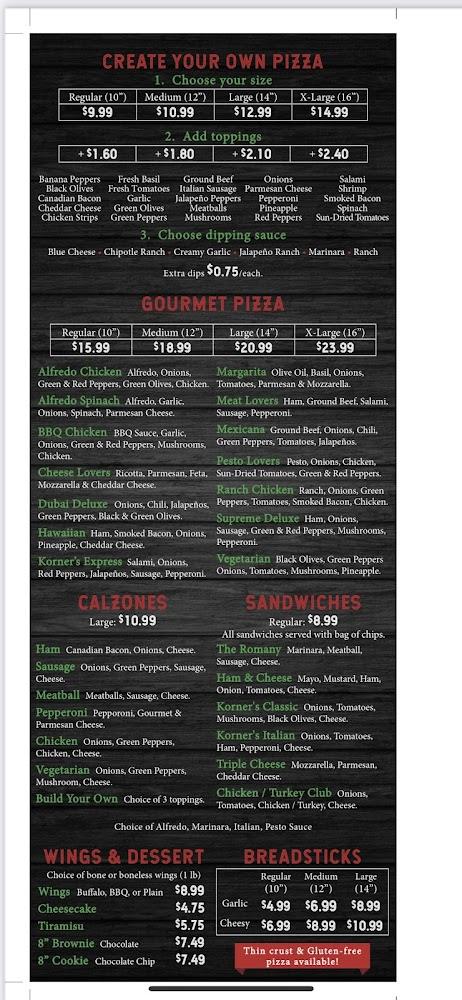 Korner Slice Menu image 1